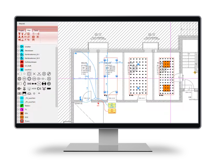 ReluxCAD for TinLine Plan Display