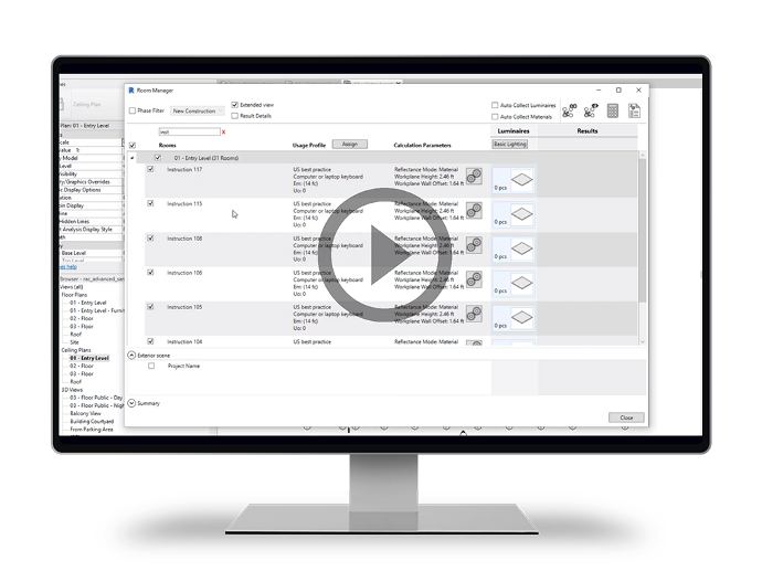 ReluxCAd for Revit Display