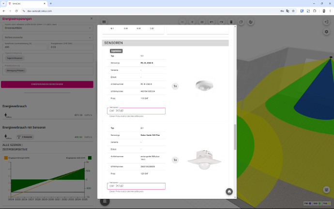 SensCalc – Online Sensor Planning Tool