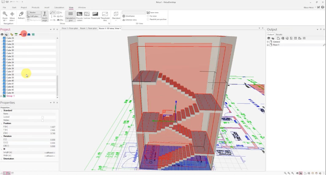 Measuring areas in stairwells